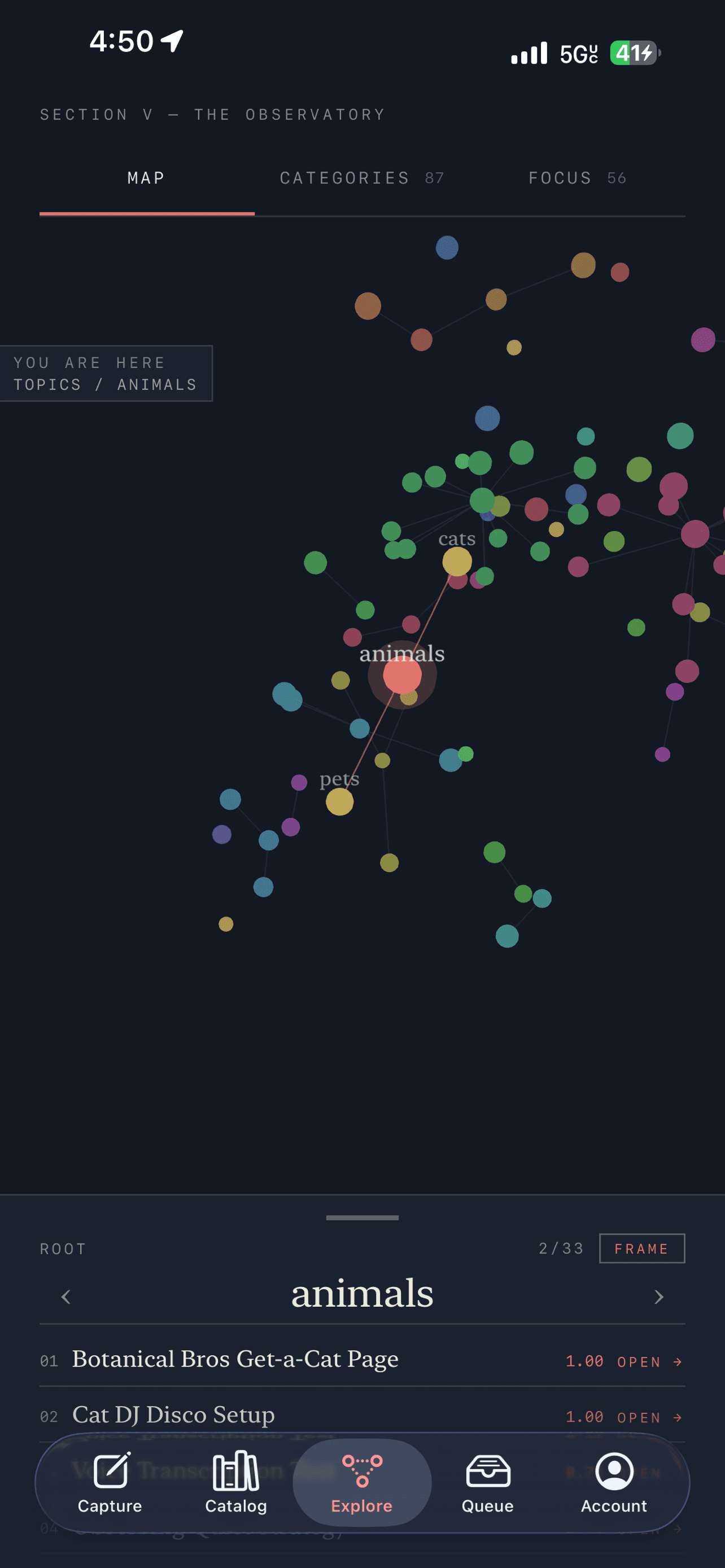 The Observatory — your space mapped by meaning